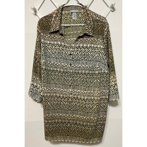 Catherines Tops - Catherine’s Western Boho Women's Tunic Office Top Size 1X (18/20W)  3/4 Sleeve